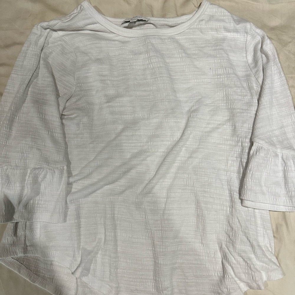 New Directions Gray 3/4 Sleeve Boxy T-Shirt
